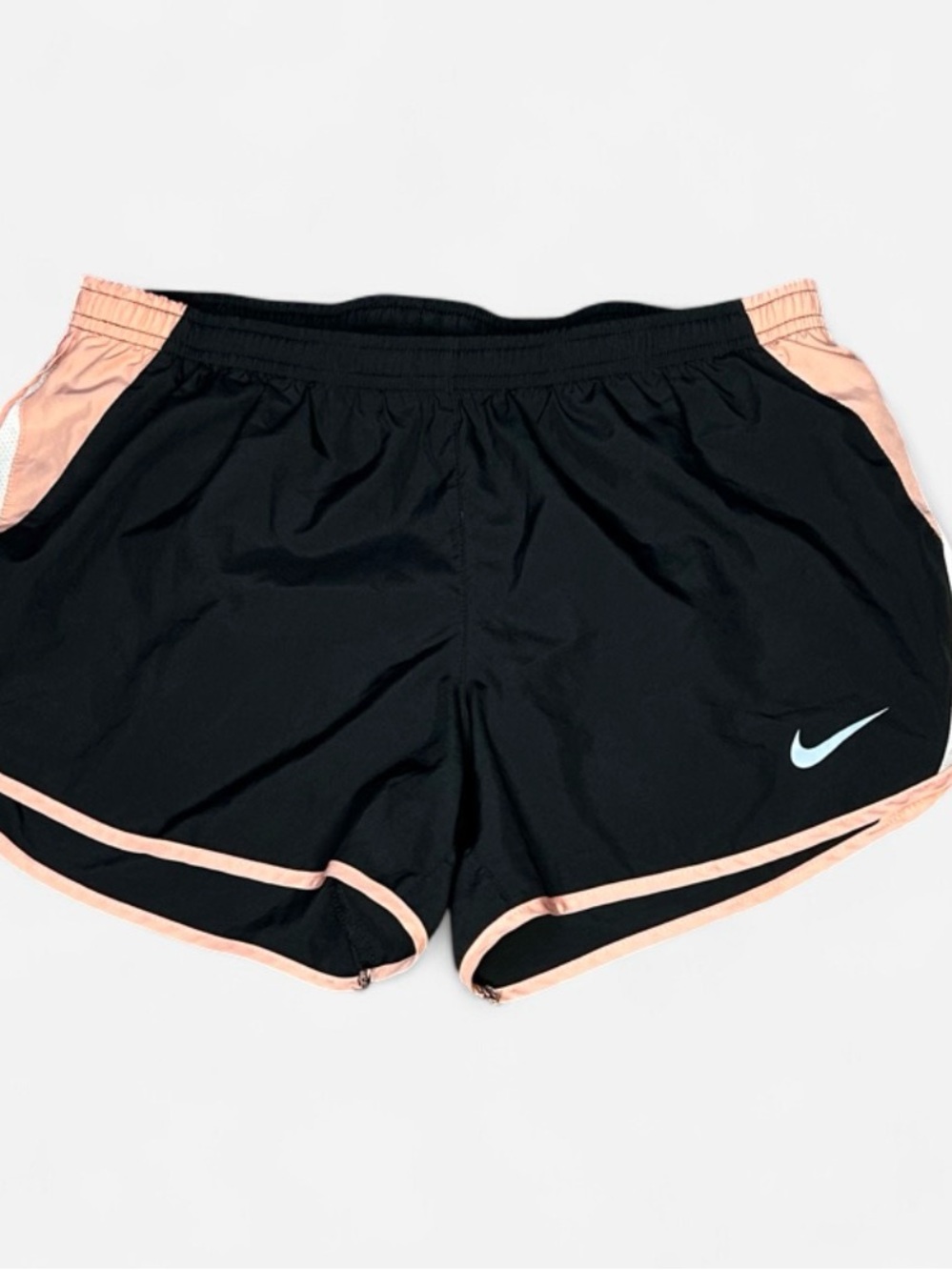 Nike Dry Fit Women’s Black Athletic Shorts M, with Peach Trim